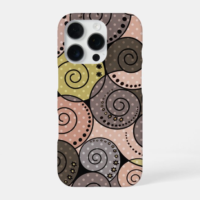 Coque iPhone Rétro, abstrait, spirales (Verso)