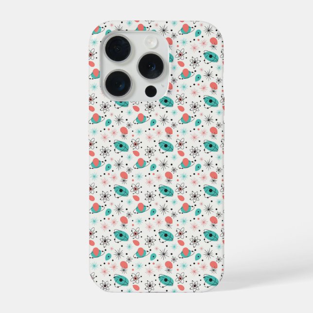 Coque iPhone Rétro Éclatement Stellaire Atomique et Atomes en O (Verso)