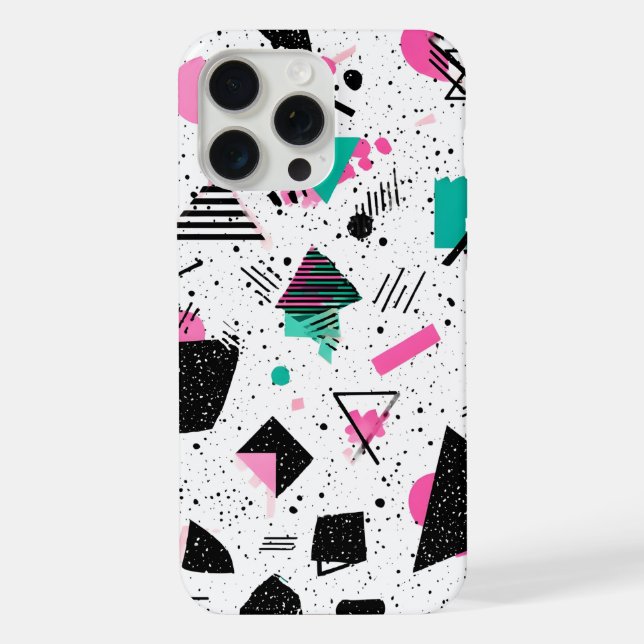 Coque iPhone Retro Memphis Geometric Pattern (Verso)