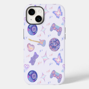 Coque Pour iPhone 14 Rétro Y2K Kitsch Lavande Motif Joueur Boule Disco