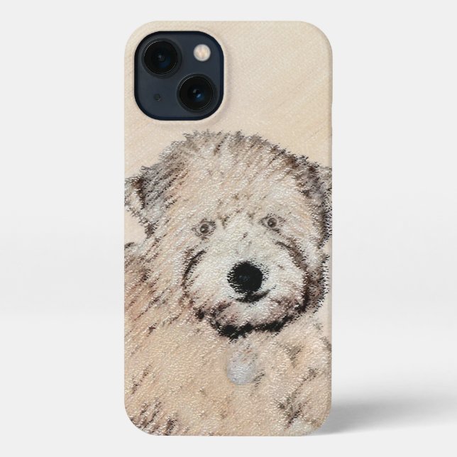 Coque iPhone Revêtu doux Roue Peinture Terrier Art original (Verso)