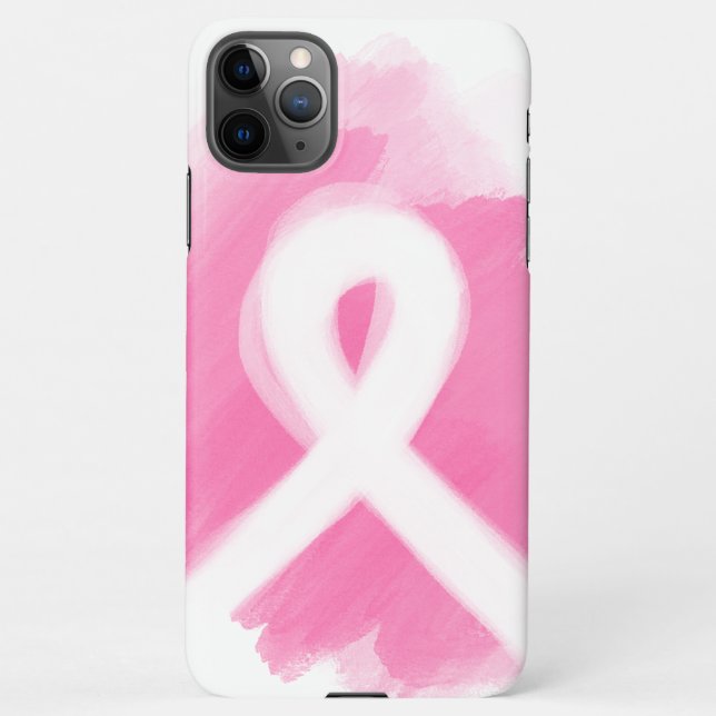 Coque iPhone Ribbon de sensibilisation au cancer du sein Aquare (Dos)