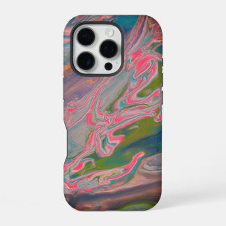 Coque iPhone 16 Pro Rivière des couleurs peinture de flux
