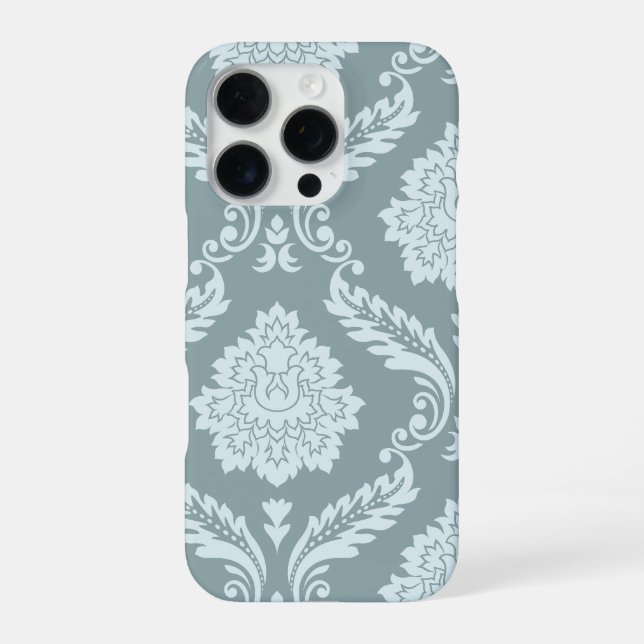 Coque iPhone Rococo Damask Art I Duck Egg Blue+Teal (Verso)