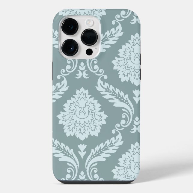 Coque iPhone Rococo Damask Art I Duck Egg Blue+Teal (Verso)