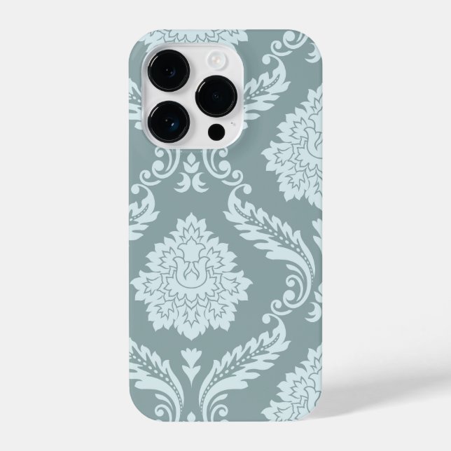 Coque iPhone Rococo Damask Art I Duck Egg Blue+Teal (Verso)