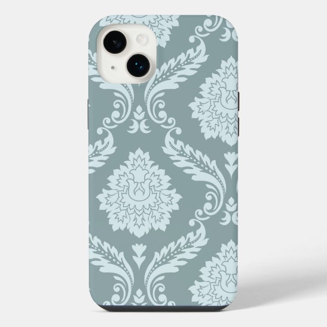 Coque iPhone Rococo Damask Art I Duck Egg Blue+Teal (Verso)