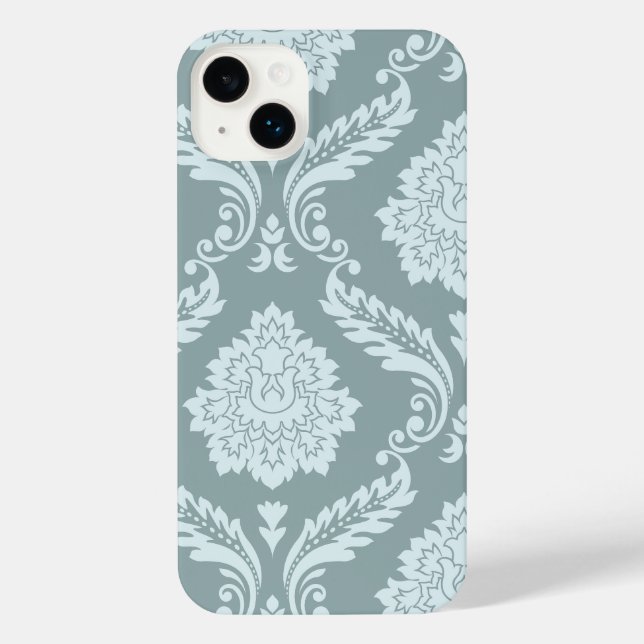 Coque iPhone Rococo Damask Art I Duck Egg Blue+Teal (Verso)