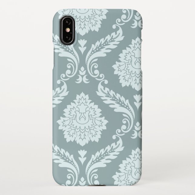 Coque iPhone Rococo Damask Art I Duck Egg Blue+Teal (Dos)