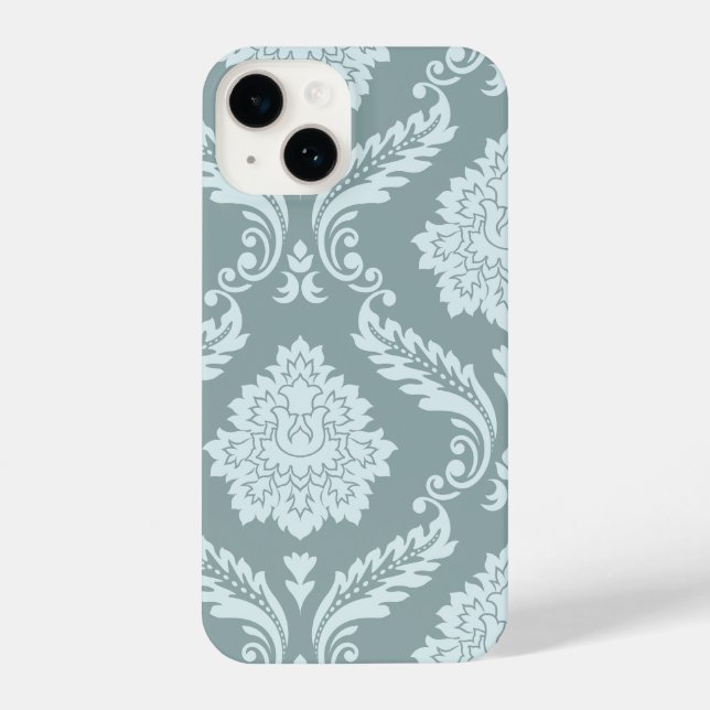 Coque iPhone Rococo Damask Art I Duck Egg Blue+Teal (Verso)