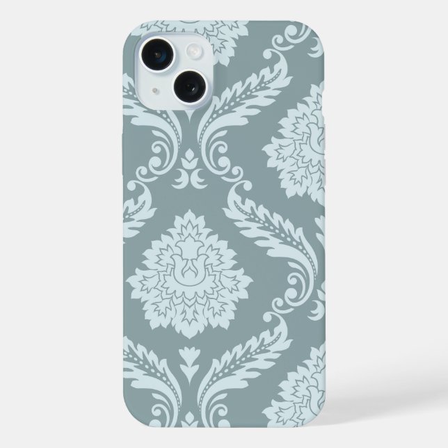 Coque iPhone Rococo Damask Art I Duck Egg Blue+Teal (Verso)