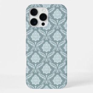 Coque iPhone 16 Pro Max Rococo Damask Rpt Motif Œuf de Canard Bleu+Turquoi