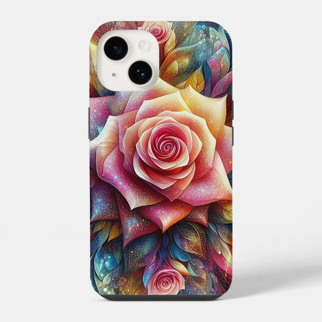 Coque iPhone Rose 3d Abstrait (Verso)