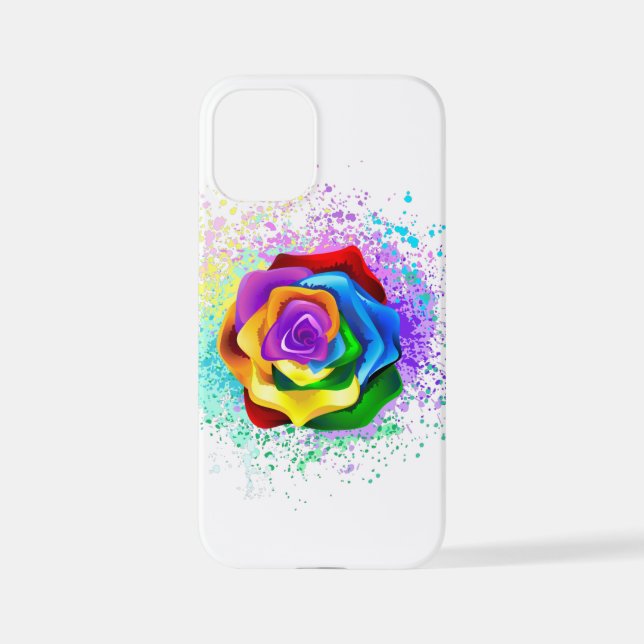Coque iPhone Rose arc-en-ciel coloré (Verso)