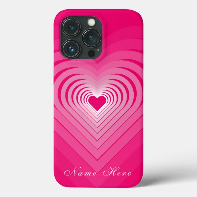 Coque iphone rose avec coeur et nom personnalisé (Verso)