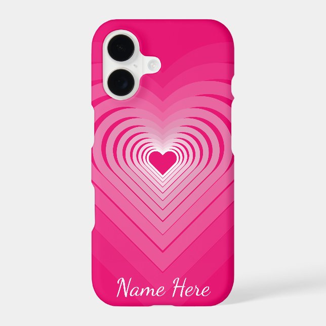 Coque iphone rose avec coeur et votre nom (Verso)