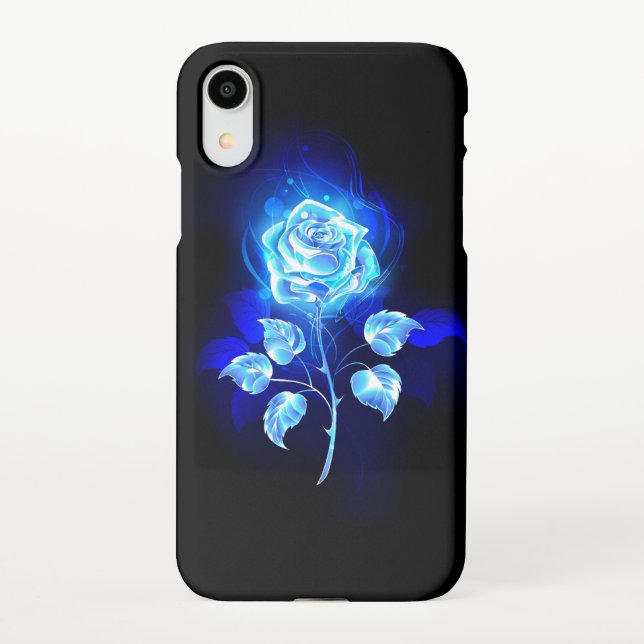 Coque iPhone Rose bleu brûlant (Dos)