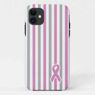 Coque iphone rose et argenté de coutume de rayures