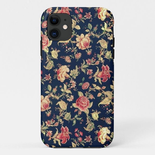 Coque iphone rose floral vintage élégant (Dos)