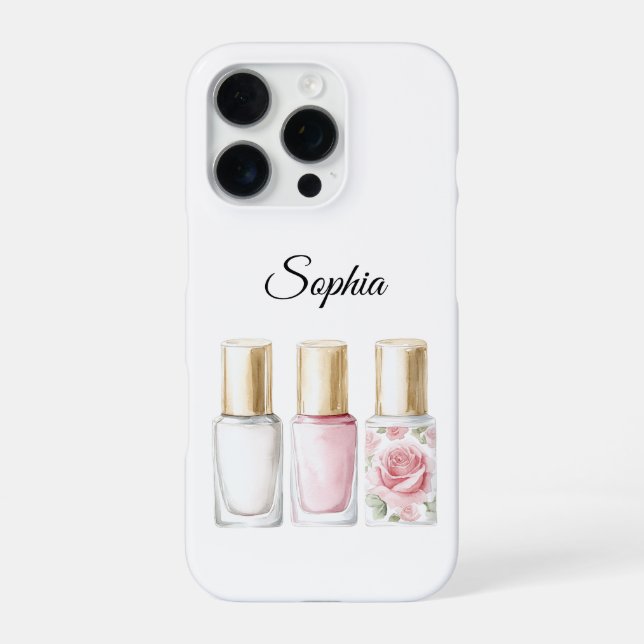 Coque iPhone Rose Rose Floral ongle polonais (Verso)