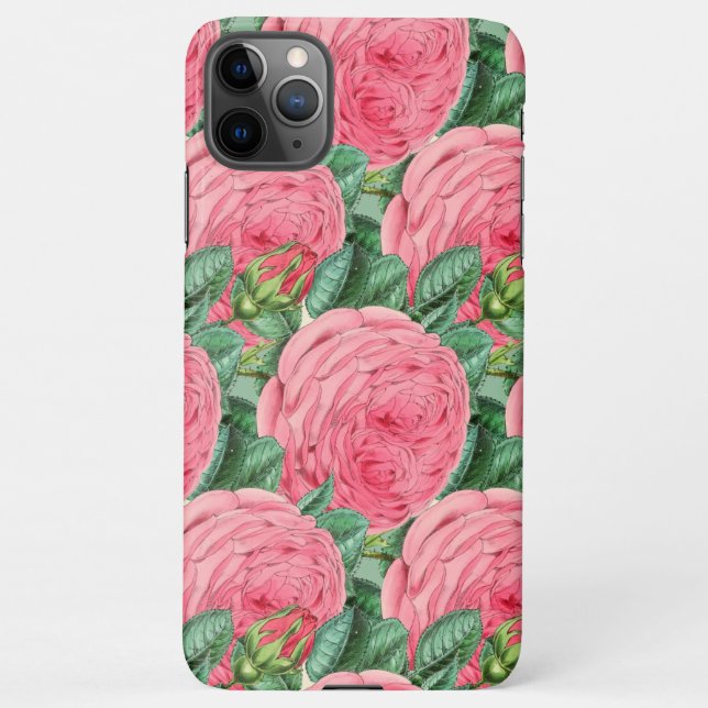 Coque iPhone Rose Rose Rose Bud Botanique Design (Dos)