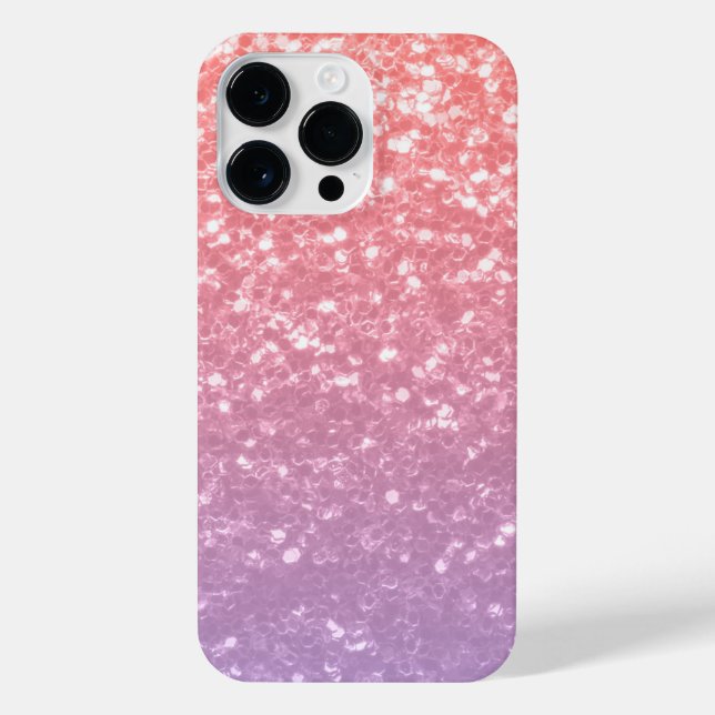 Coque iPhone Rose rose violet lavande faux pétille parties scin (Verso)