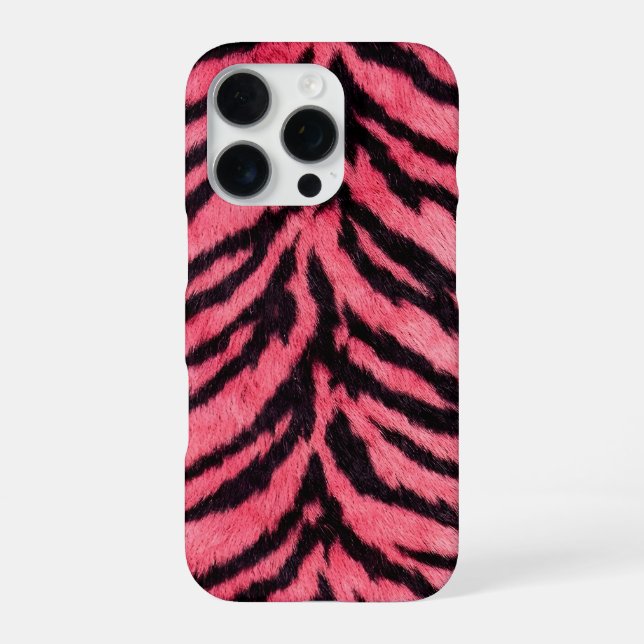 Coque iPhone rose tiger skin texture (Verso)