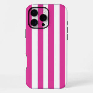 Coque iPhone 16 Pro Max Roses Chauds et Rayures Blanches