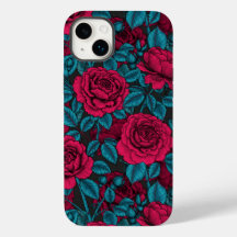Roses en rouge et bleu