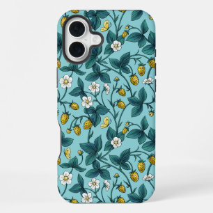 Coque iPhone 16 Plus Roses sauvages et papillons /rose/vert pâle/jaune