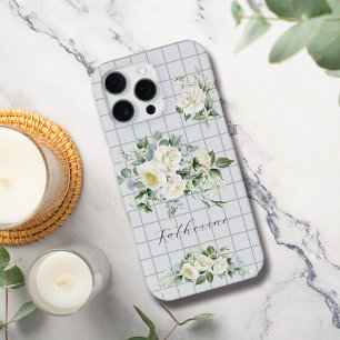 Coque iPhone 16 Pro Max Roses sur Grilles Personnaliser Nom