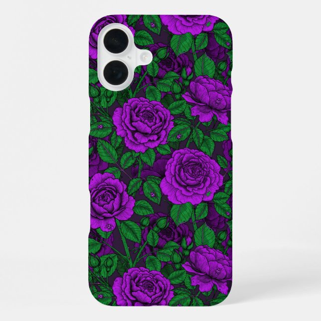 Coque iPhone Roses violets (Verso)