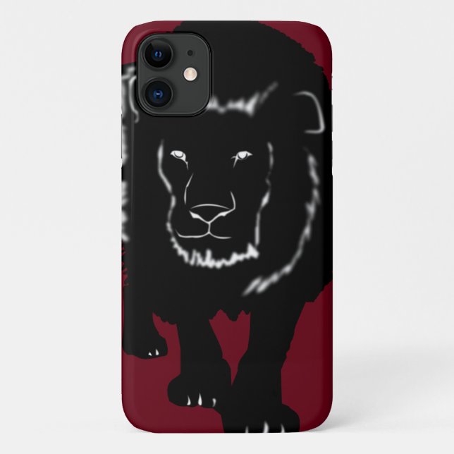Coque iphone rouge avec Lion - Choisir les couleur (Dos)