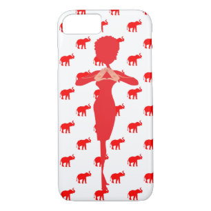 Coque iphone rouge d'éléphant