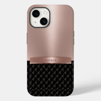 Coque Pour iPhone 14 Royal Luxury Rose Gold Nom personnalisé