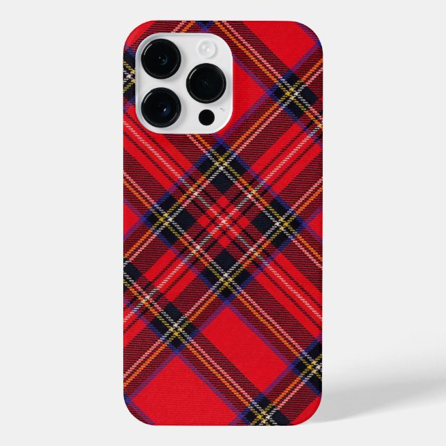 Coque iPhone Royal Stewart tartan rouge noir plaid (Verso)