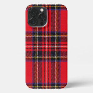 Etui iPhone 13 Pro Max Royal Stewart tartan rouge noir plaid