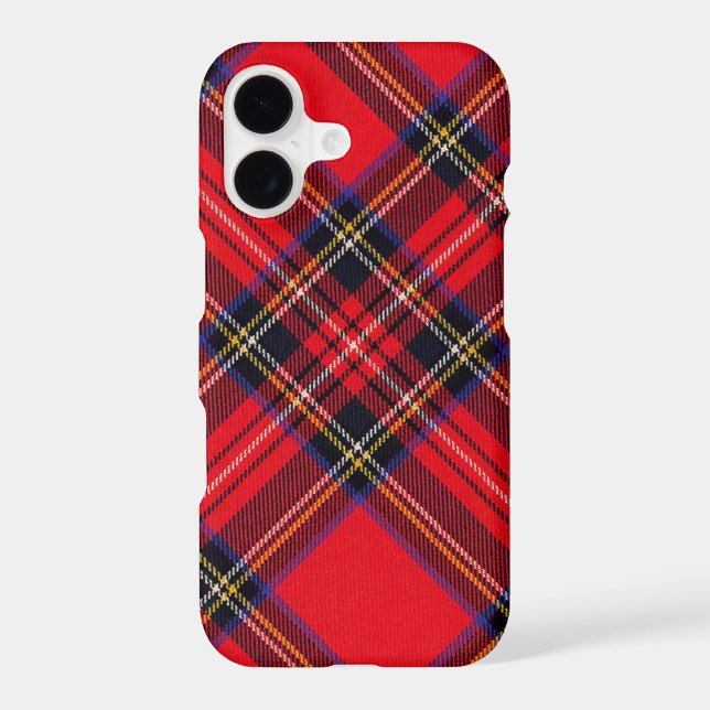 Coque iPhone Royal Stewart tartan rouge noir plaid (Verso)