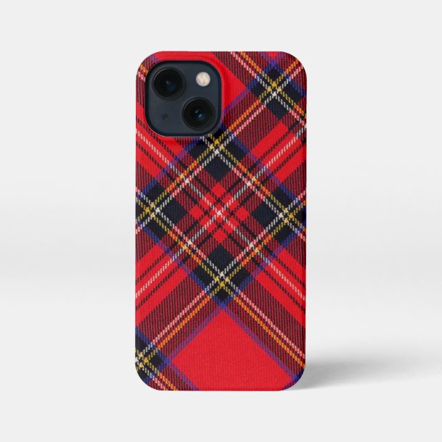Coque iPhone Royal Stewart tartan rouge noir plaid (Verso)