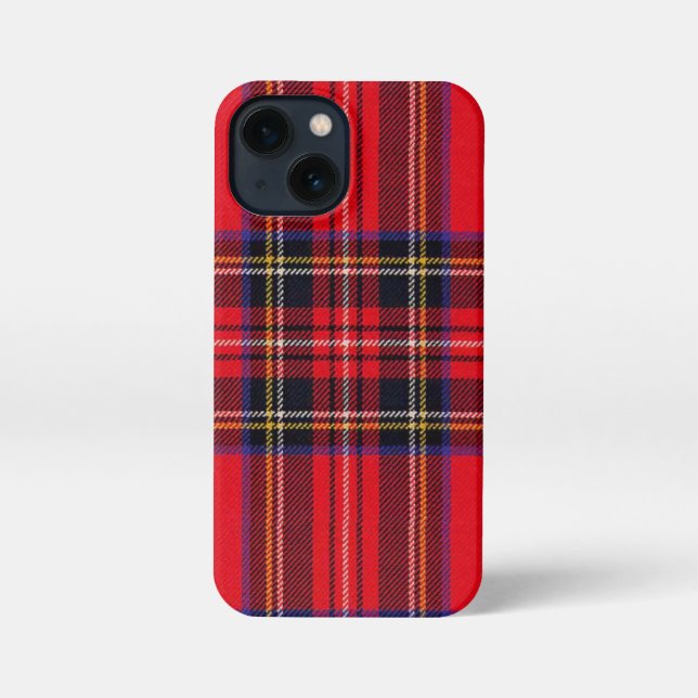 Coque iPhone Royal Stewart tartan rouge noir plaid (Verso)