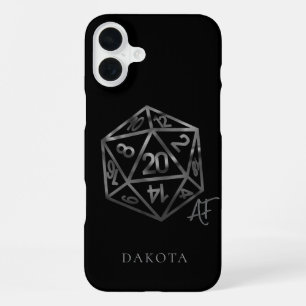 Coque iPhone 16 Plus RPG Crit AF Silver Fantasy Tabletop Gamer Dice