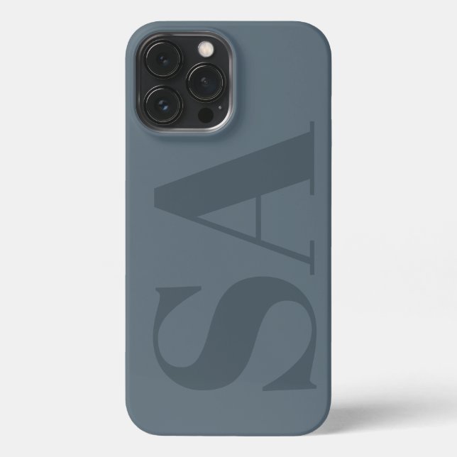 Coque iPhone Rustic Dusty Blue Watercolor Minimal Contemporary (Verso)
