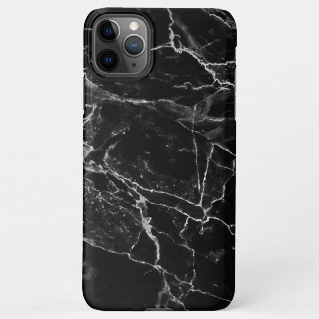Coque iPhone Sacoche en marbre noir (Dos)