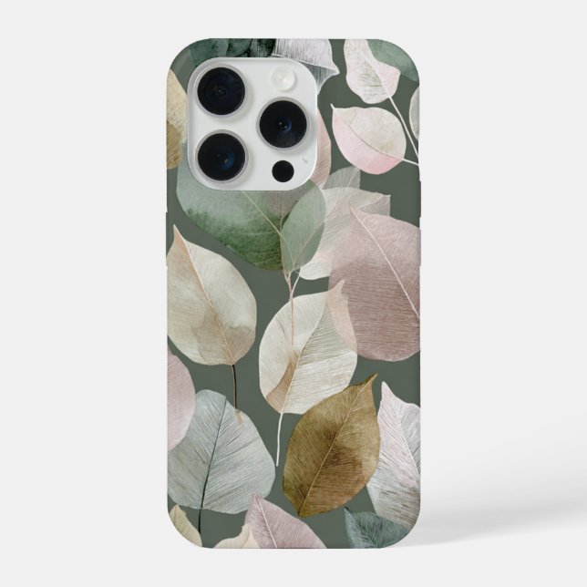 Coque iPhone Sage Green Botanical Leaf  – Boho Neutral (Verso)