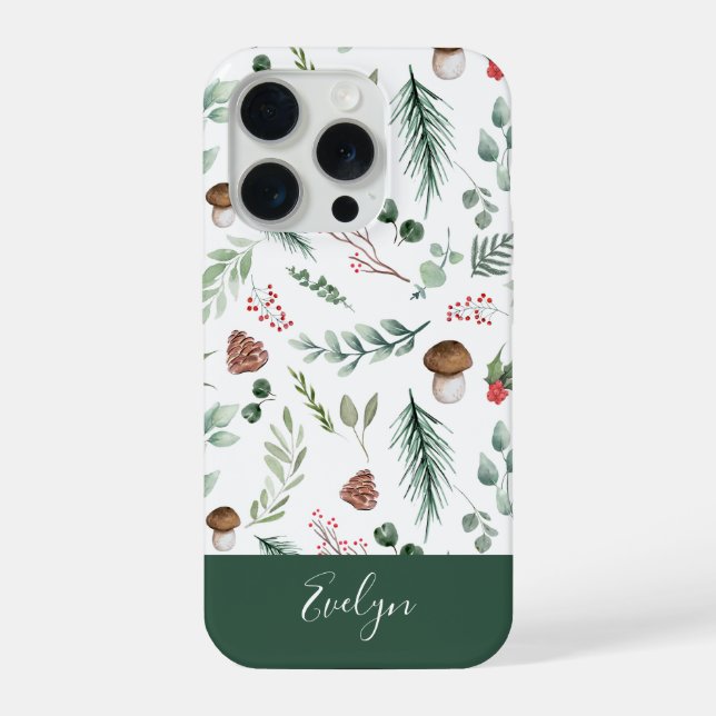 Coque iPhone Sage Green Holiday Personalized Phone Case (Verso)