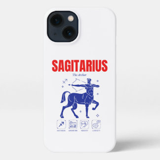 Etui iPhone 13 Sagittaire Zodiaque Archer Astrologie Dessin au tr