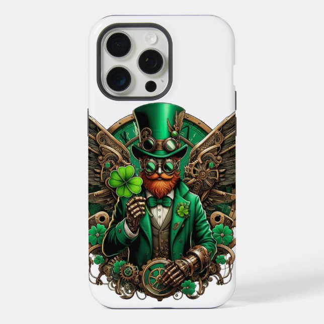 Coque iPhone Saint Patrick's Day trèfle à vapeur (Verso)
