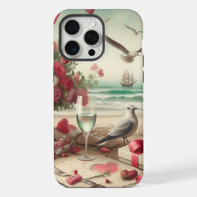 Coque iPhone Saint-Valentin côtière/nautique (Verso)