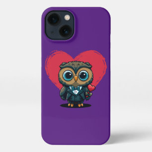 Etui iPhone 13 Saint Valentin Romance avec la salle Adorable Owl