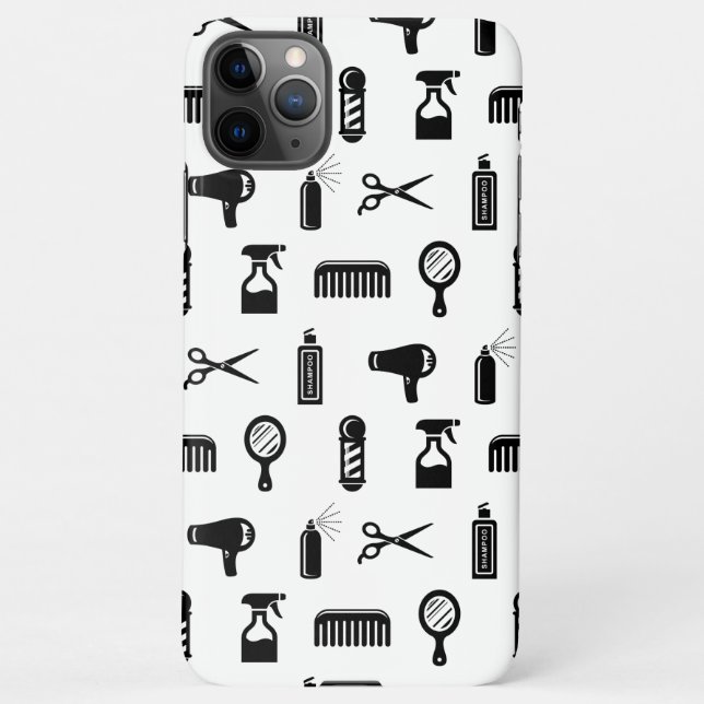 Coque iPhone Salon et coiffeur Motif COULEUR PERSONNALISÉE (Dos)
